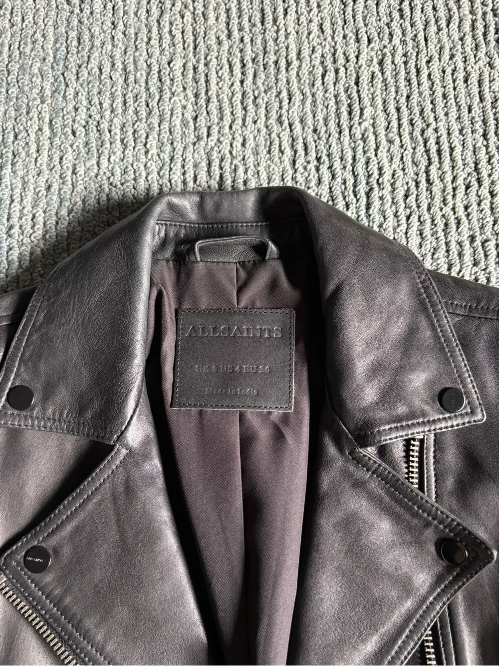 ALL SAINTS Dalby leather jacket 4 - Picture 10 of 15